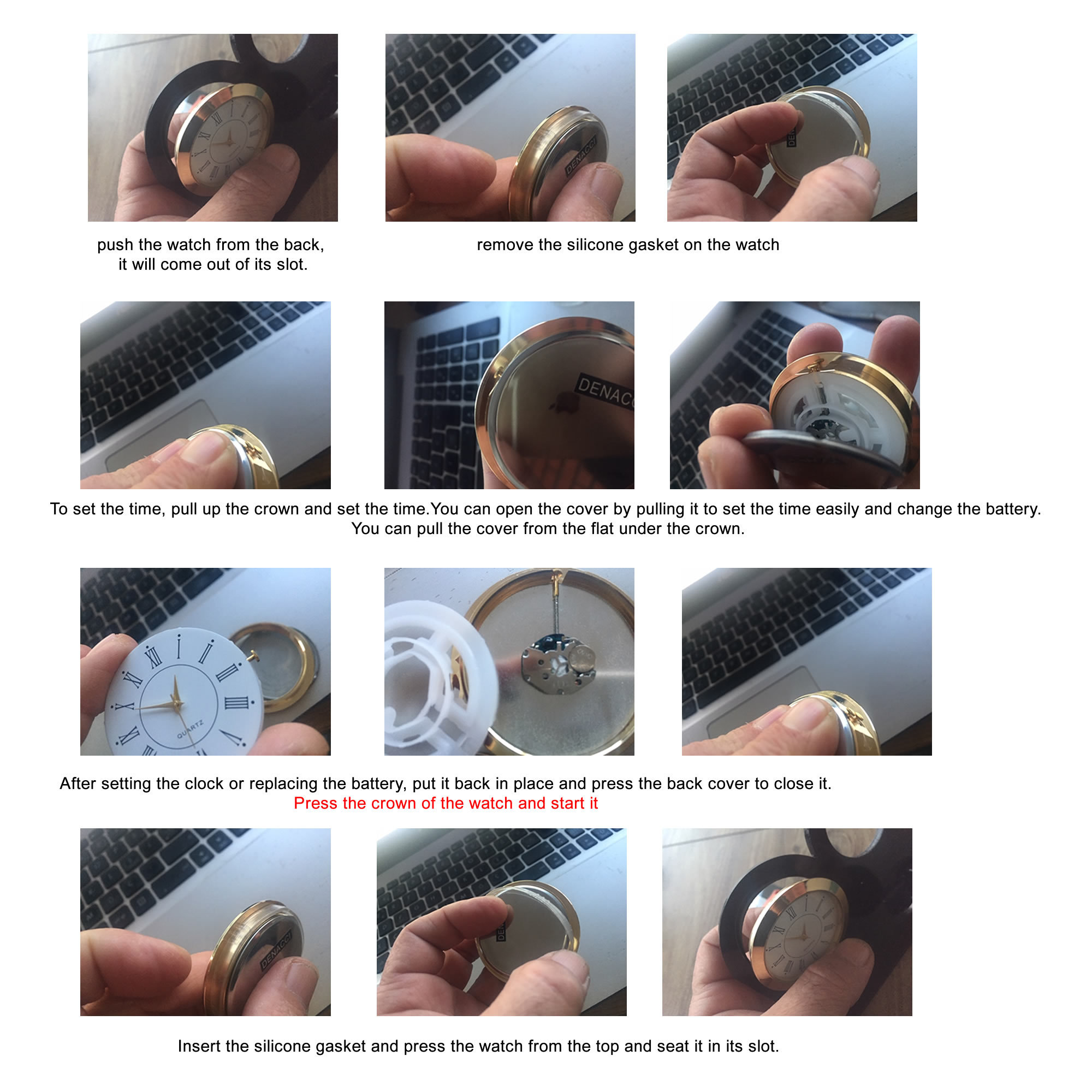 Personalisierbar 4-Zonen Acryl Tischuhr: Silver Watch Option