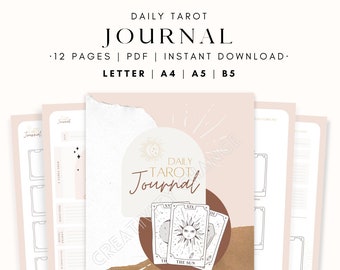 Tarot Journal Printable | Tarot Spreads | Tarot Diary | Digital File | Includes Two Designs