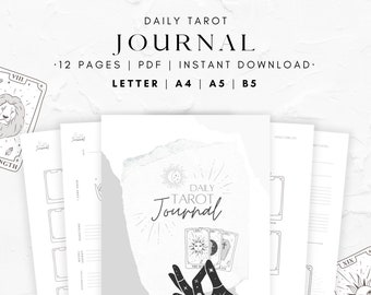 Tarot Journal Printable | Tarot Spreads | Tarot Diary | Digital File | Minimalist | Simple