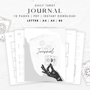 Tarot Journal Printable | Tarot Spreads | Tarot Diary | Digital File | Minimalist | Simple