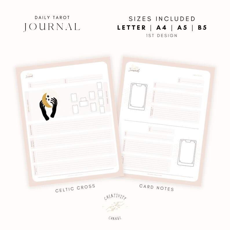 Tarot Journal Printable Tarot Spreads Tarot Diary | Etsy