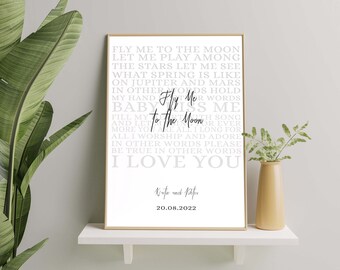 Fly Me Moon Lyrics Etsy Canada