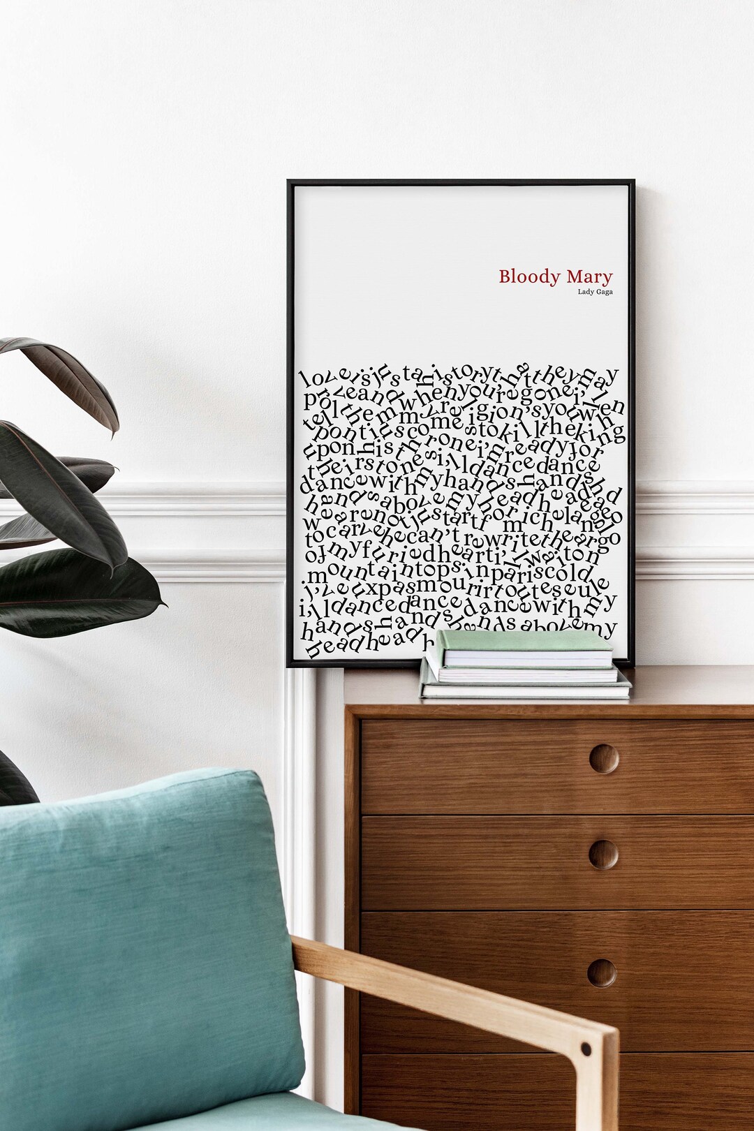 Lady Gaga Bloody Mary Paroles Affiche de Lady Gaga Bloody Mary Danse Danse Danse avec mes - Etsy France