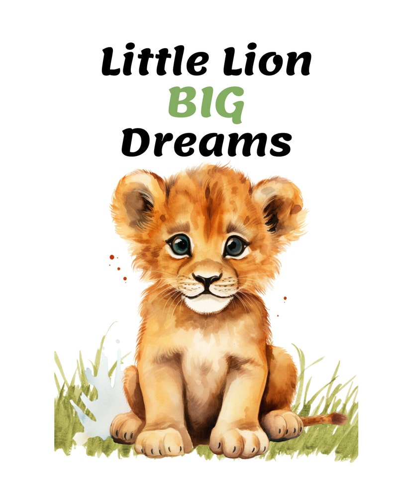 Set of 3 Safari Nursery Wall Art, Safari Nursery Prints, Baby Animal