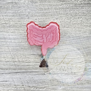 Intestines w/tiny poop Badge Reel