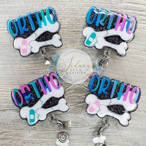 Ortho Badge Reel - Teal and Pink