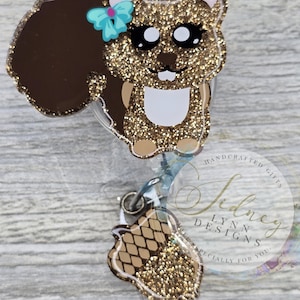 Cute Squirrel Badge Reel