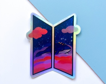 Adesivo olografico con il logo dei BTS