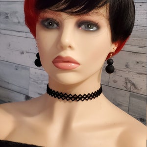 Red and black 100%human hair pixie cut wig vals sales