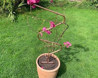 Handmade Copper Plant Trellis: Durable Potted Plant Support