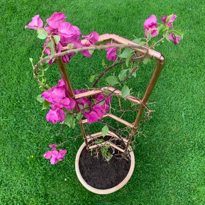 Trellis, handmade copper plant pot trellis, pot trellis, plant trellis, freestanding trellis, metal plant pot trellis, durable plant trellis