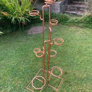 Pot plant stand, free-standing copper plant pot stand, pot holder, pot holder tower, indoor or outdoor plant pot holder tower image 4