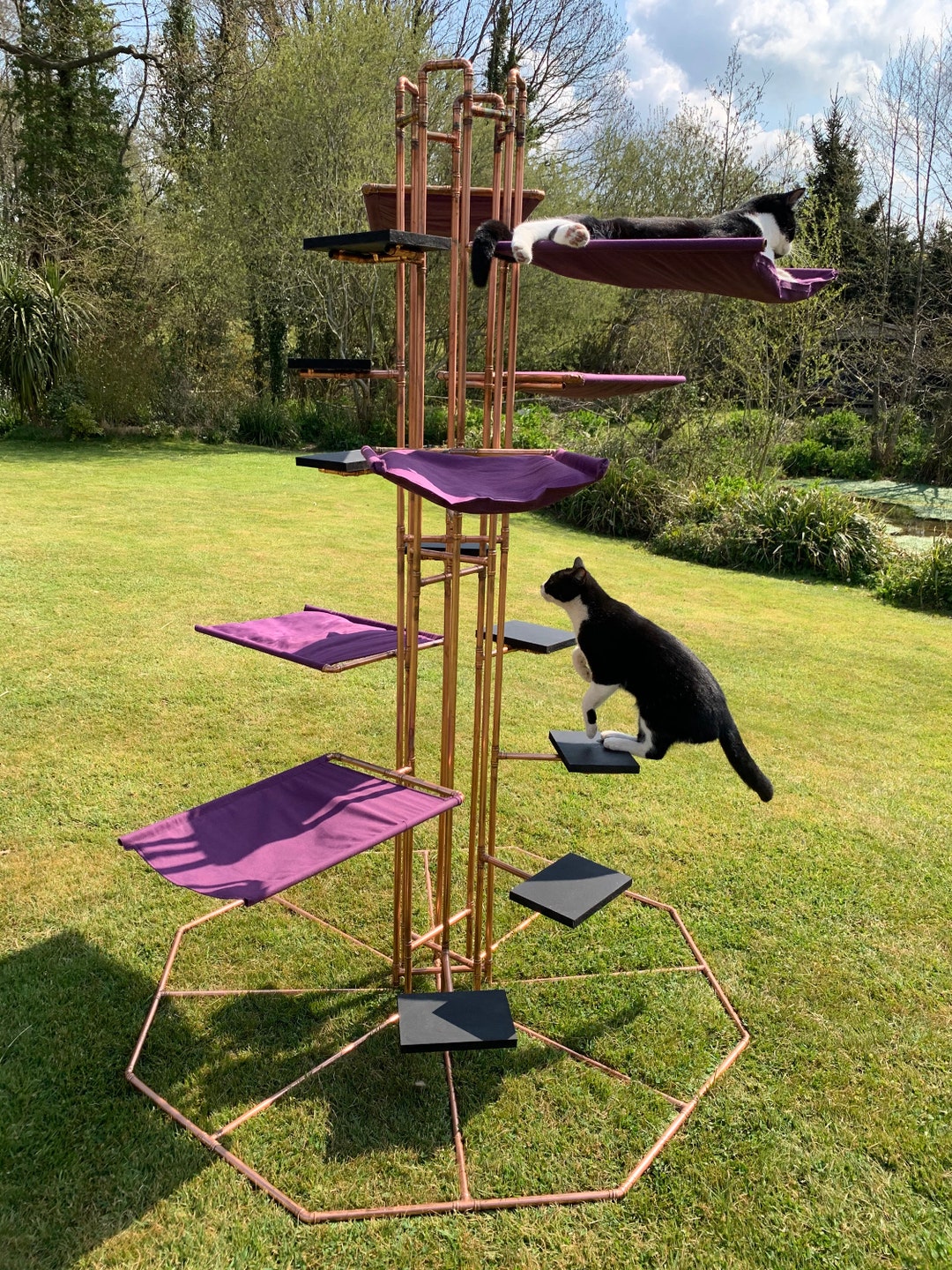 Cat Tower, Cat Tower, Premium Handmade Copper Cat Tower, Cat Tree, Cat