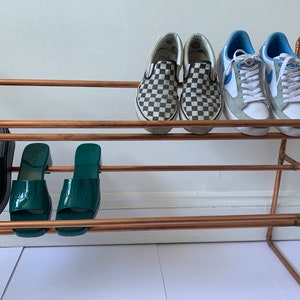 Shoe rack, shoe storage, shoe shelf, handmade copper shoe rack, shoe rail, shoe storage unit image 7