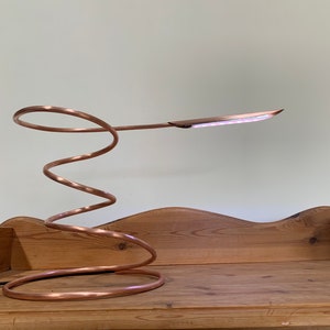 Handmade Spiral Copper Desk Lamp: Adjustable LED Task Lighting