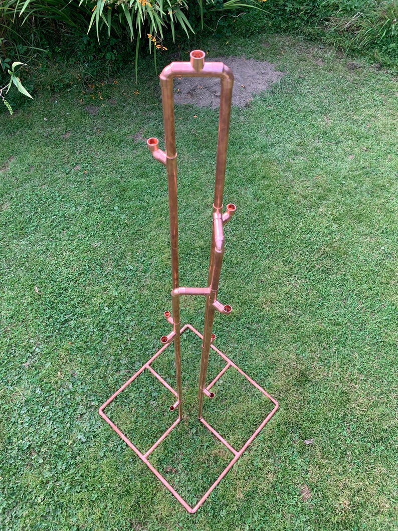 Pot plant stand, free-standing copper plant pot stand, pot holder, pot holder tower, indoor or outdoor plant pot holder tower image 6