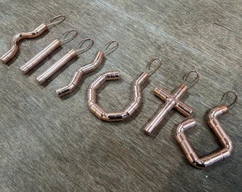 Handmade Copper Christmas Tree Decorations: Contemporary Baubles