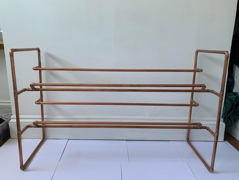 Shoe rack, shoe storage, shoe shelf, handmade copper shoe rack, shoe rail, shoe storage unit image 2