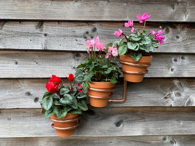 Plant pot holder, plant pot hanger, handmade copper plant holder, copper plant hanger, indoor or outdoor wall mounted plant pot hanger image 10