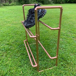 Shoe rack, shoe storage, shoe shelf, handmade copper shoe rack, shoe rail, shoe storage unit image 5