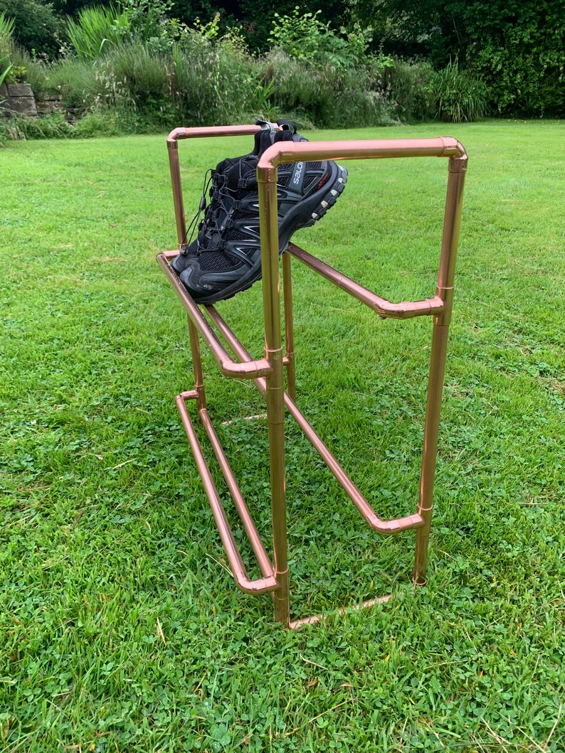 Shoe rack, shoe storage, shoe shelf, handmade copper shoe rack, shoe rail, shoe storage unit image 5