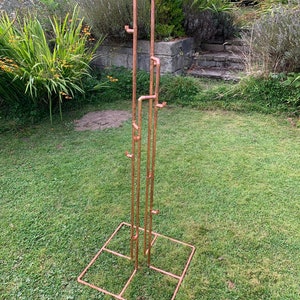 Pot plant stand, free-standing copper plant pot stand, pot holder, pot holder tower, indoor or outdoor plant pot holder tower image 5