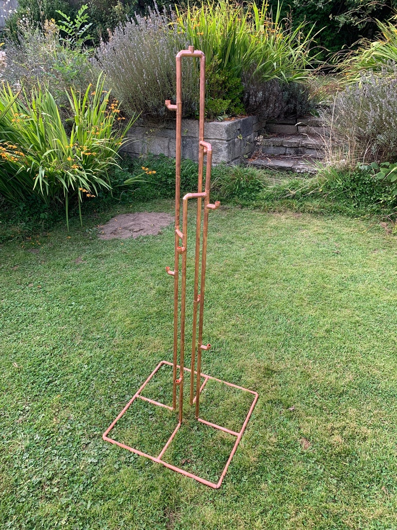 Pot plant stand, free-standing copper plant pot stand, pot holder, pot holder tower, indoor or outdoor plant pot holder tower image 5