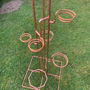 Pot plant stand, free-standing copper plant pot stand, pot holder, pot holder tower, indoor or outdoor plant pot holder tower image 10