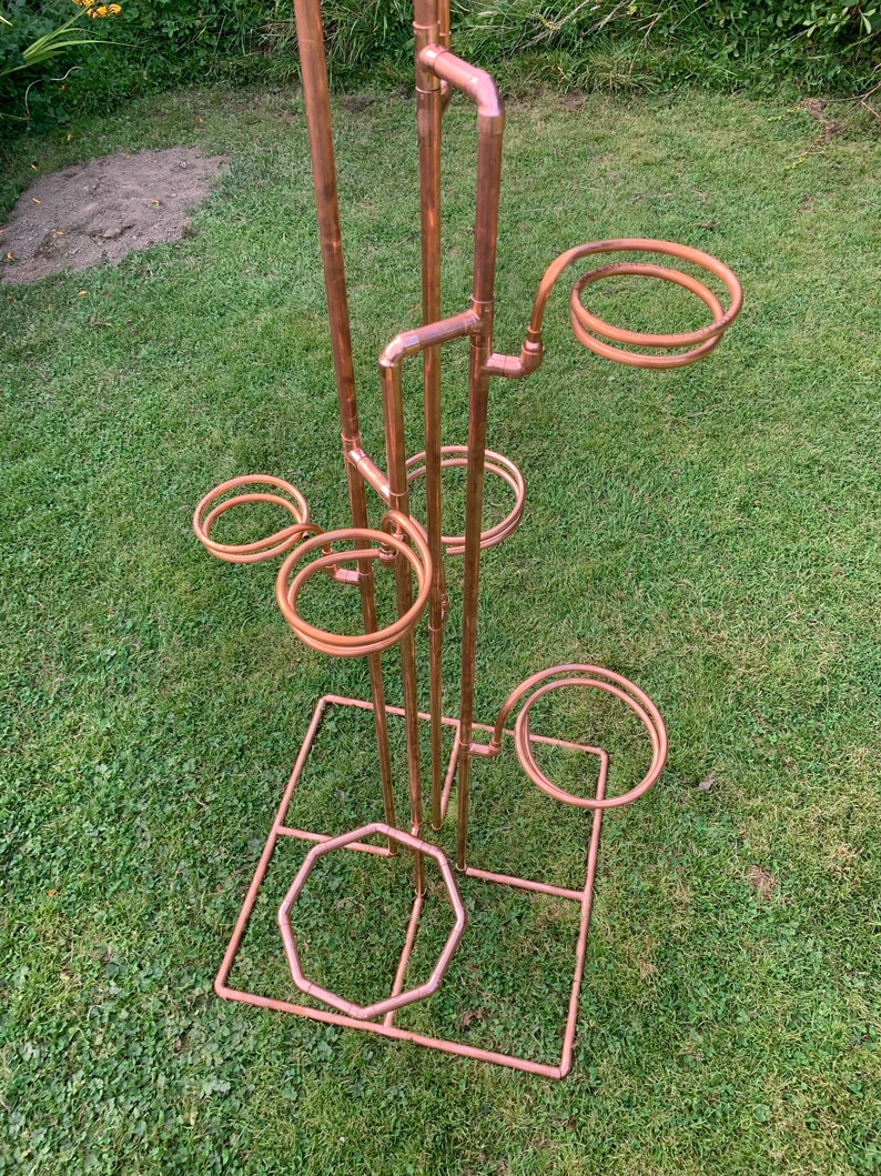 Pot plant stand, free-standing copper plant pot stand, pot holder, pot holder tower, indoor or outdoor plant pot holder tower image 10