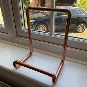 Handmade Copper Cookbook Stand: Contemporary Tablet iPad Holder image 6