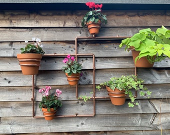 Plant pot wall frame, plant pot holder, copper plant frame, plant pot wall hanger, hanger for plant pots, indoor or outdoor plant pot hanger