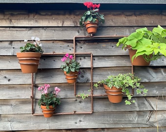 Copper Plant Pot Wall Frame: Modular Indoor/Outdoor Hanger
