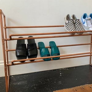 Shoe rack, shoe storage, shoe shelf, handmade copper shoe rack, shoe rail, shoe storage unit image 8