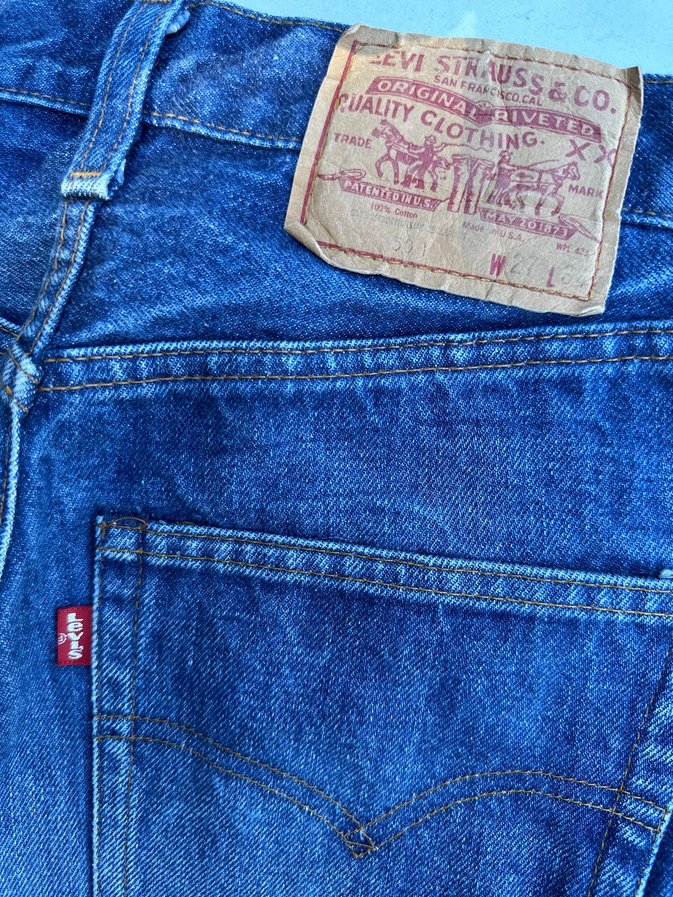 Levis 501 Selvedge Redline Vintage Jeans W24 L31 Dark Blue Levis 501 Selvedge Redline Vintage Jeans W24 L31 Dark Blue