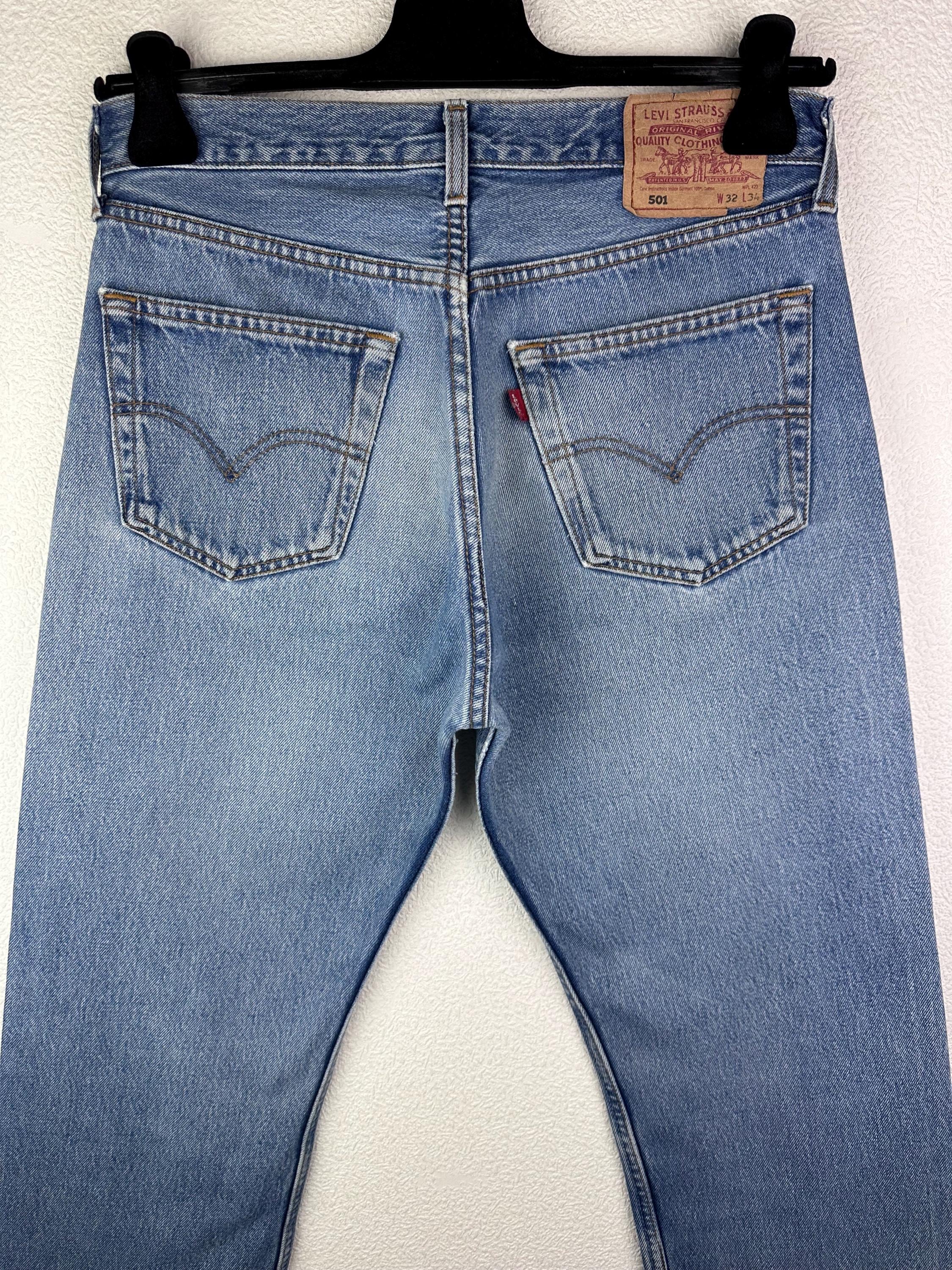 Levi's 501 Vintage W30 L34 Jeans 501s Blue Stonewash Faded 90s