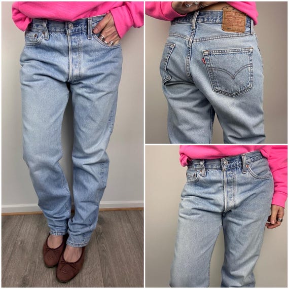 Levis 501 Vintage W31 L32 for Women Blue Stonewash Jeans 90s 