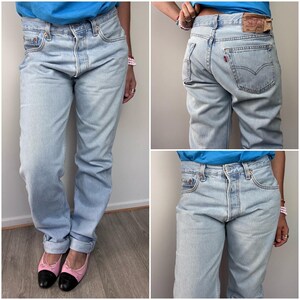 Levi's 501 Vintage W30 L36 Jeans 501s Light Blue Stonewash Faded