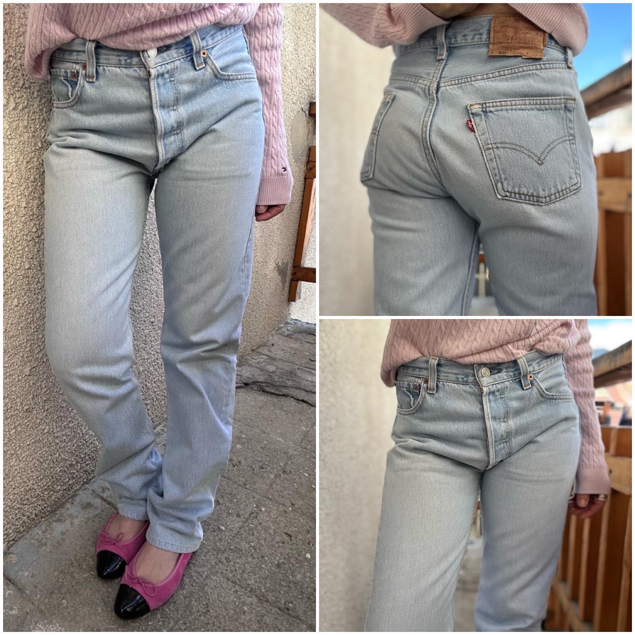 Levi's 501 vintage w28 L32 jeans 501s light blue 90s regular fit straight leg buttonfly Levi's denim USA 996