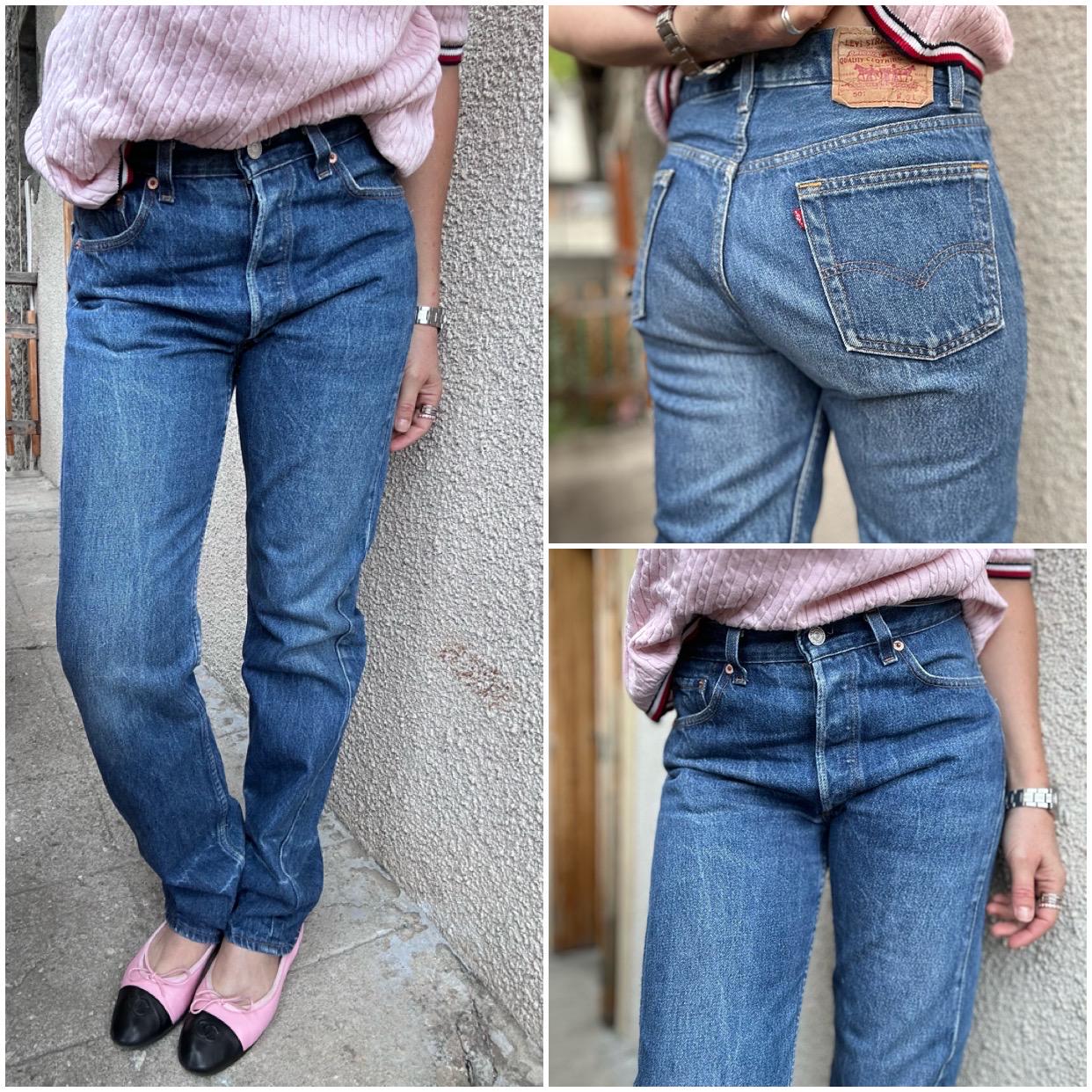 Levis 501 Vintage W27 L32 Jeans 501s Dark Blue Stonewash