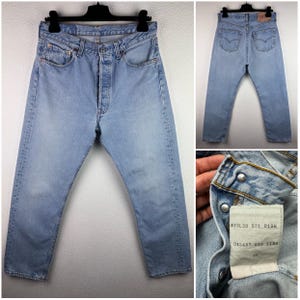 Levis 501 vintage w31 L30 stonewash blue jeans faded 90s straight leg button fly Levi’s
