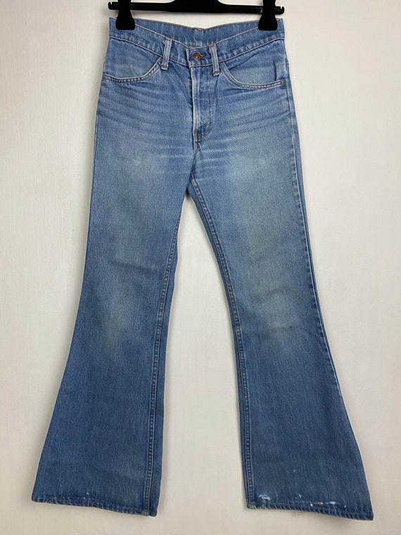 Vintage Levis 684 W25 L33 Flares Jeans Orange Tab 70s Bell Bottom