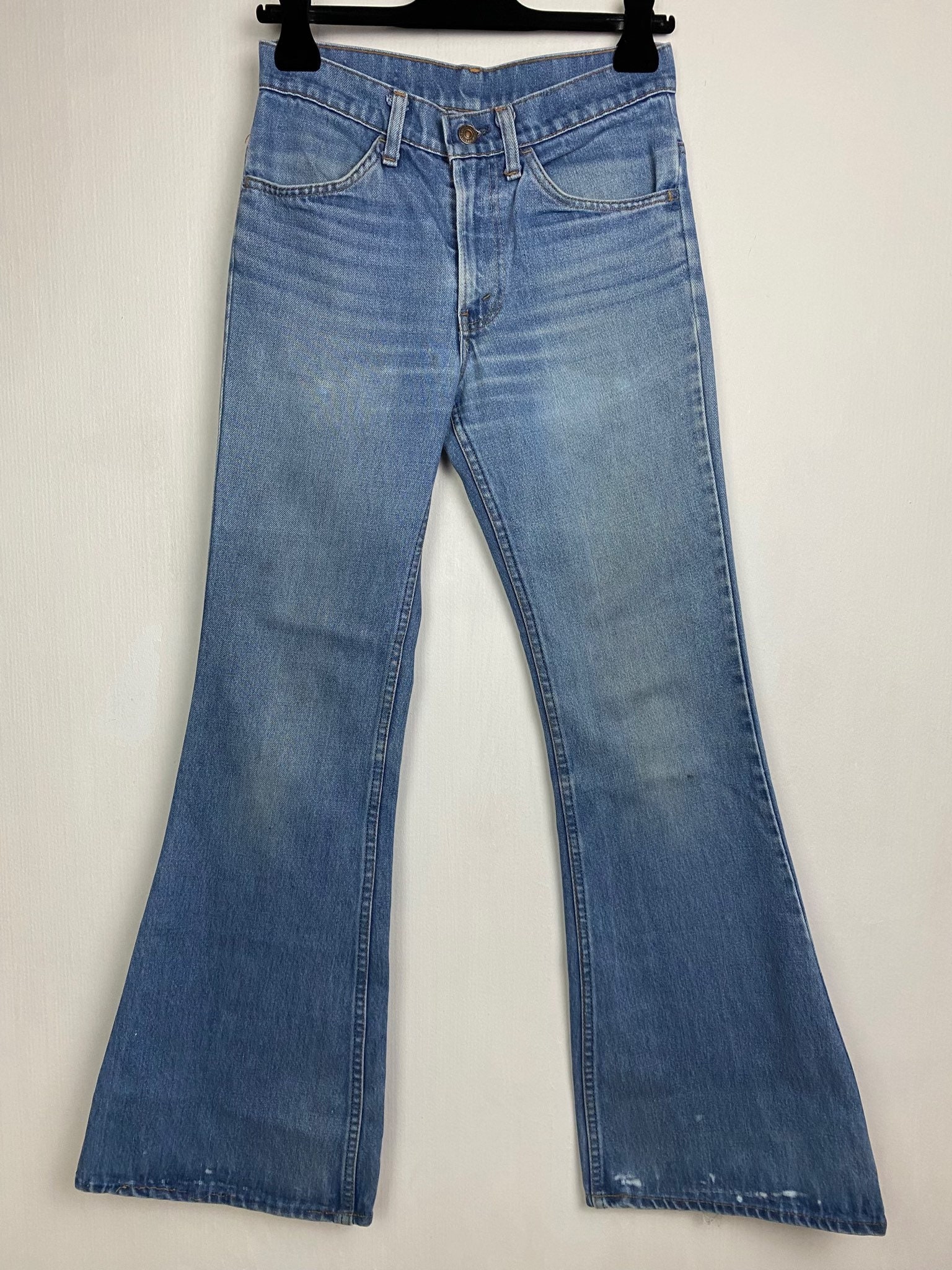 Vintage Levis 684 W25 L33 Flares Jeans Orange Tab 70s Bell Bottom 