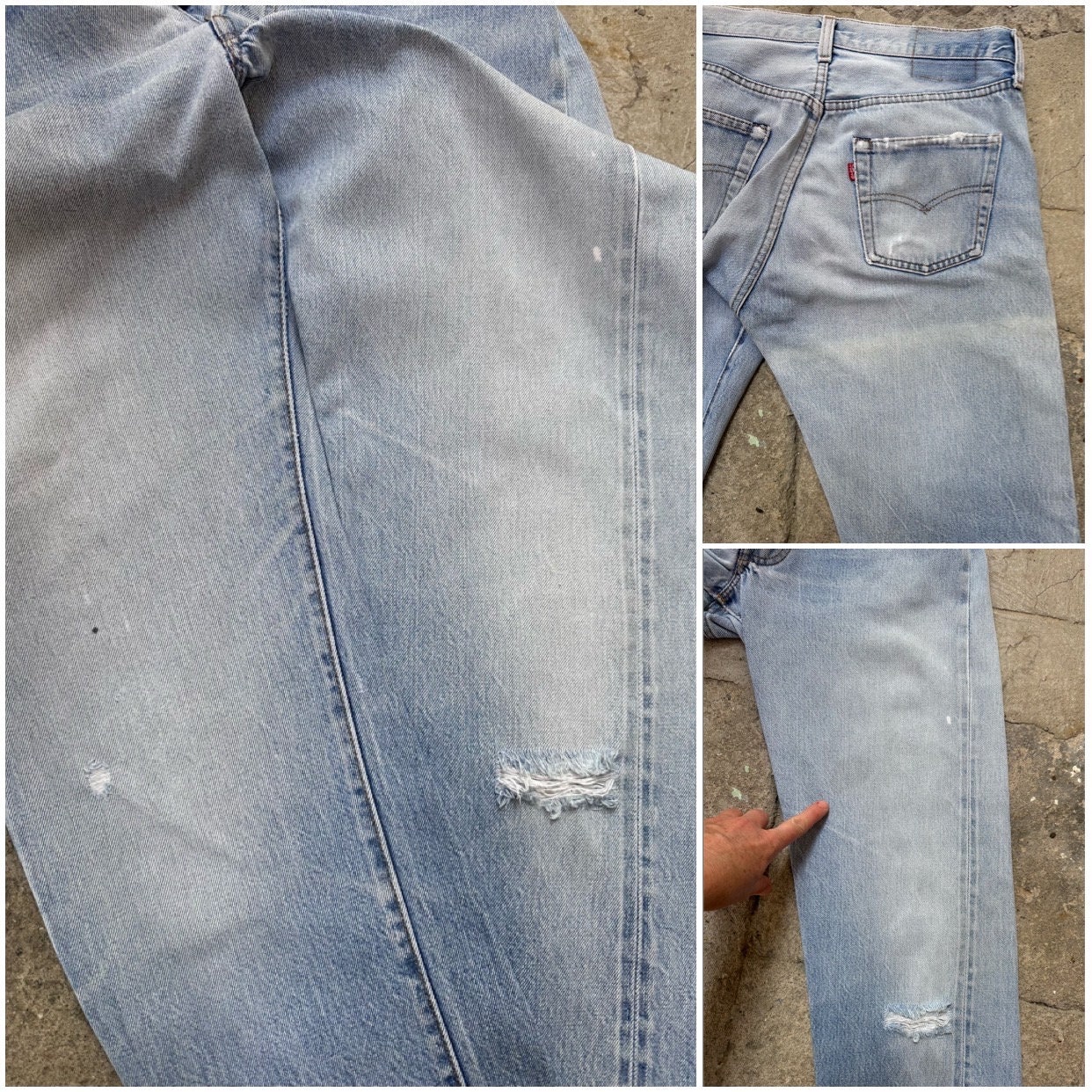 Levi's 501 Selvedge Redline W30 L34 Vintage Light Blue Jeans