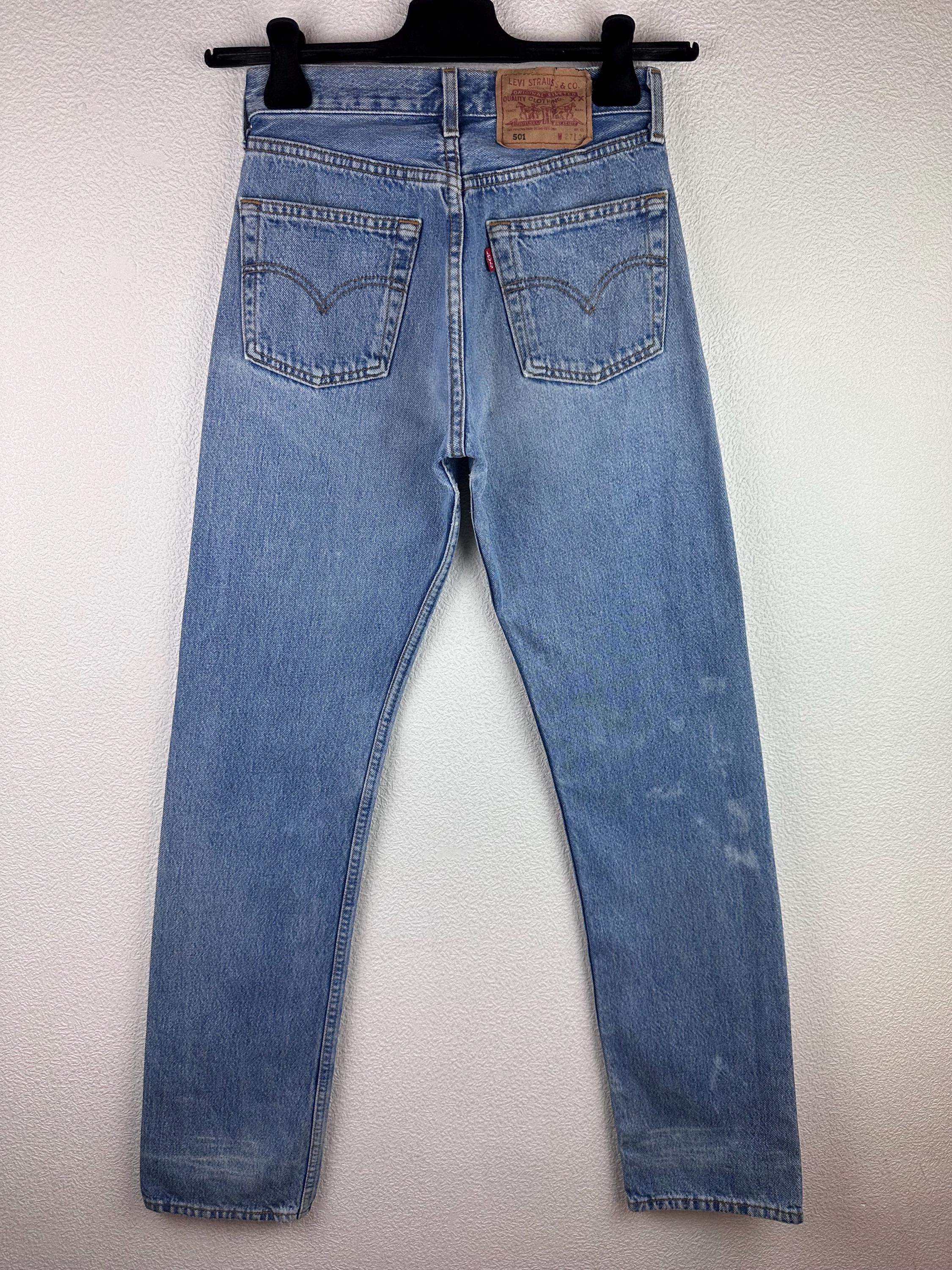 Levis 501 Jeans W25 L34 Vintage 501s Blue Stonewash 90s Levi's