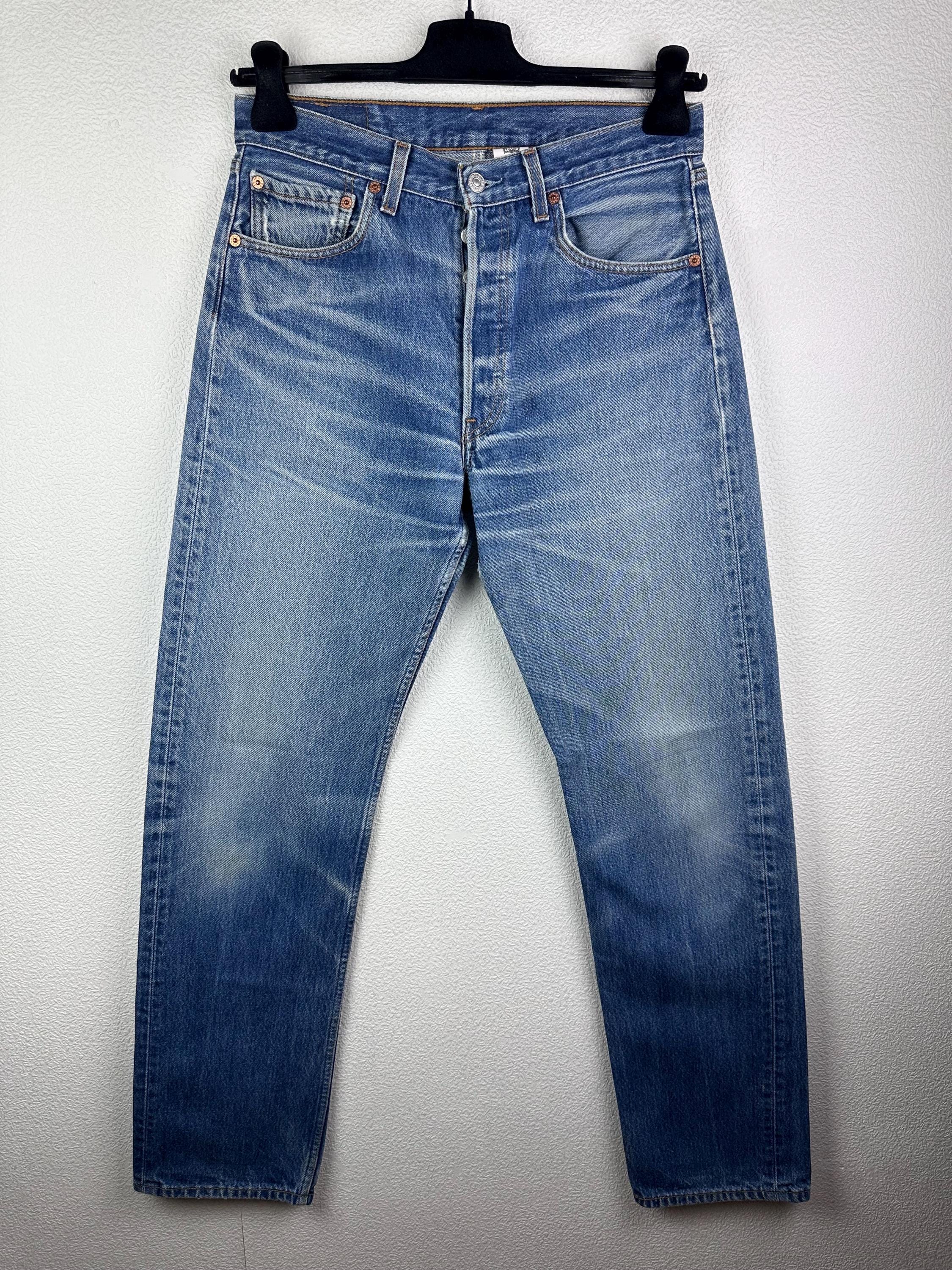 Levi's 501 Vintage W30 L34 Dark Blue Stonewashed Straight Leg