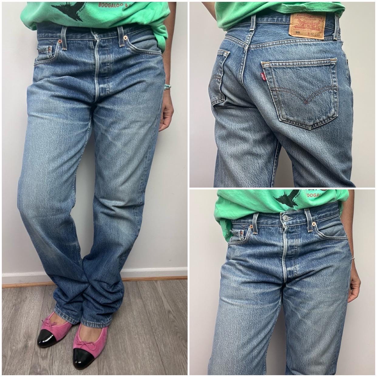 LEVI'S MADE IN USA 501 ダークインディゴ W30 L34 Levi's 501 Vintage W30 L34 Jeans Dark Blue Stonewash Faded