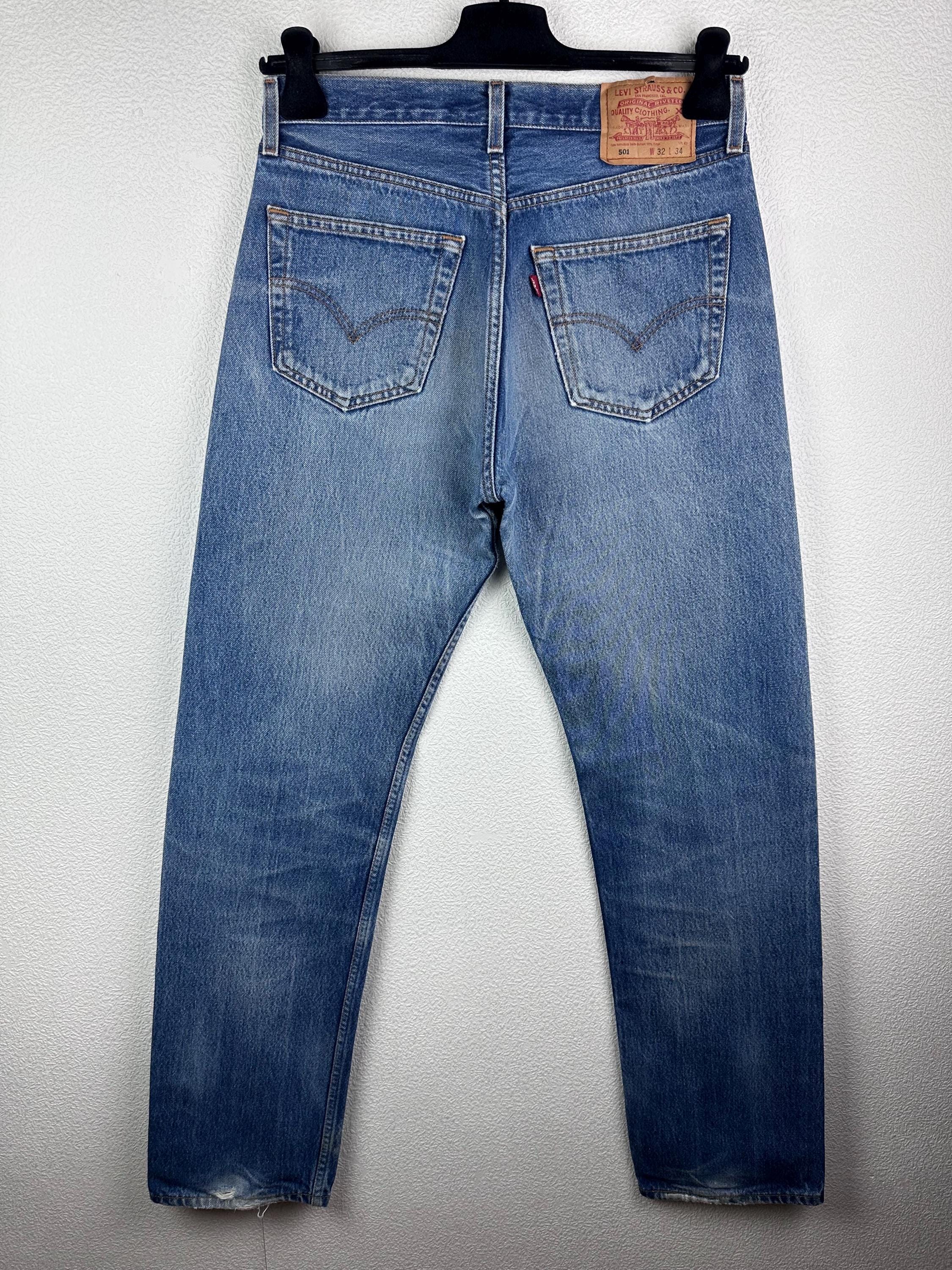 Levi's 501 Vintage W30 L34 Dark Blue Stonewashed Straight Leg