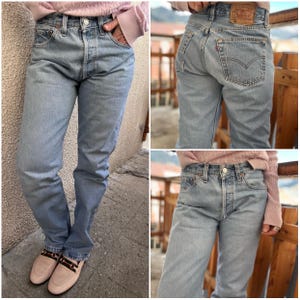 Levi&#39;s 501 vintage w29 L32 jeans 501s blue stonewash faded 90s Levis straight leg buttonfly regular fit Levis denim UK