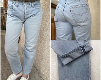 Levis 501 Selvedge Redline W26/27 L28 Stonewash Blue Jeans