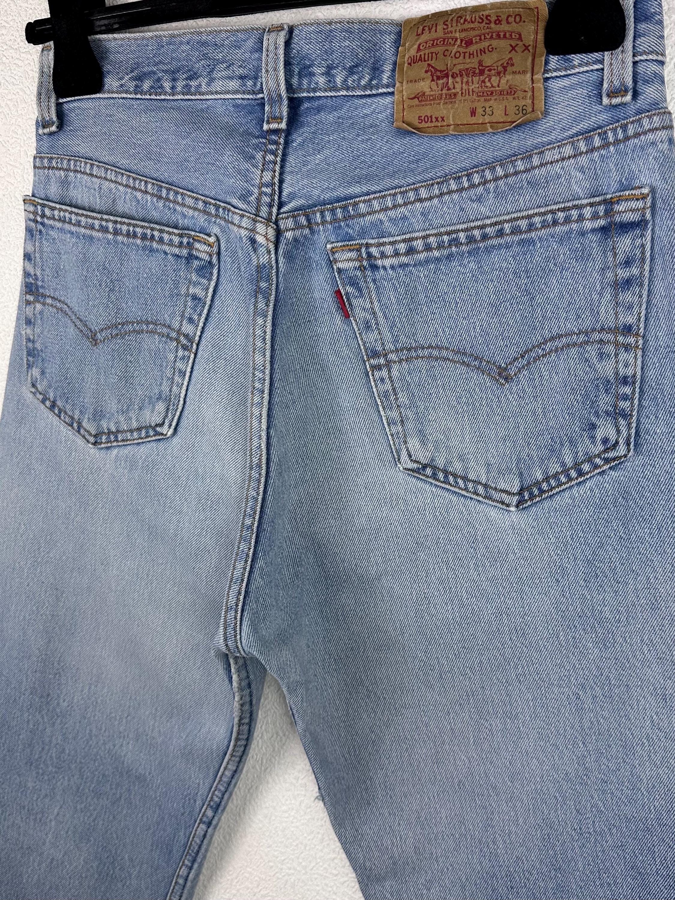 リーバイス　501XX W33 Levis 501xx Vintage W30 L33 Blue Stonewash Jeans 90s Straight Leg